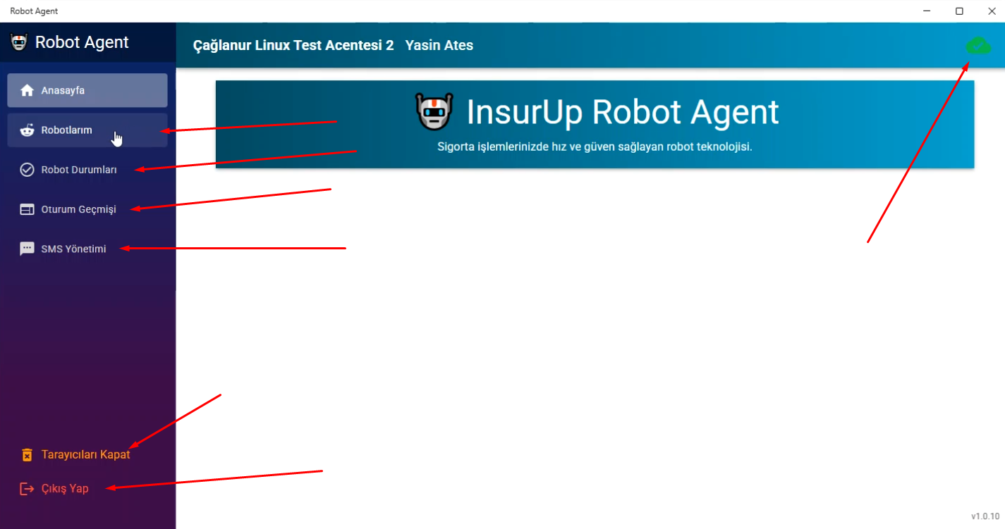 RobotAgent Ana Ekran